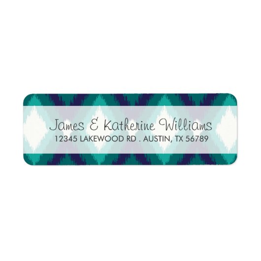 Tribal Ikat Chevron moderne bruiloft Etiket (Voorkant)