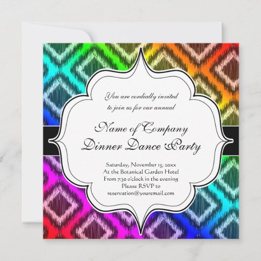 Tribal Ikat Rainbow kleurig patroon Kaart (Voorkant)