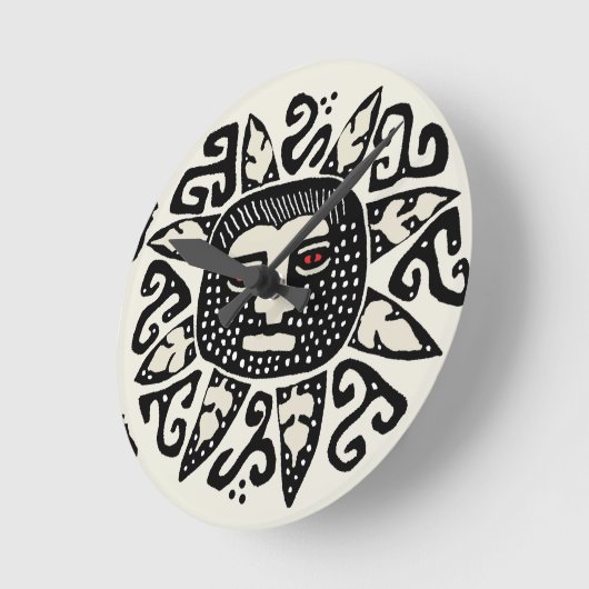 Tribal Indian Sun Spirit Ronde Klok (Hoek)