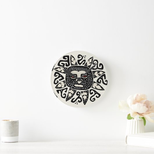 Tribal Indian Sun Spirit Ronde Klok (Huis)