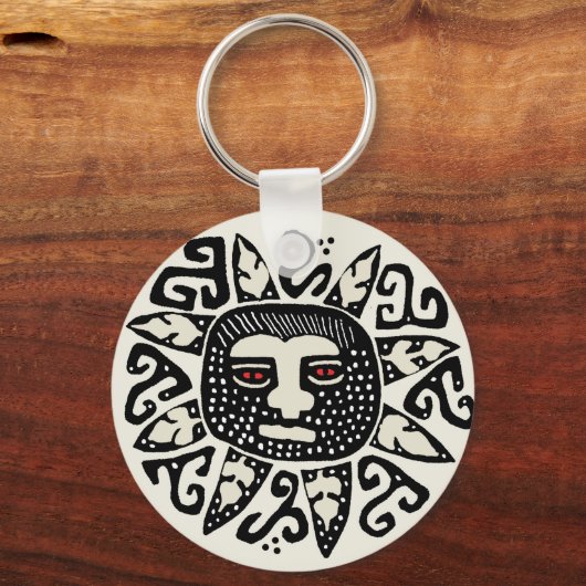 Tribal Indian Sun Spirit Sleutelhanger (Voorkant)