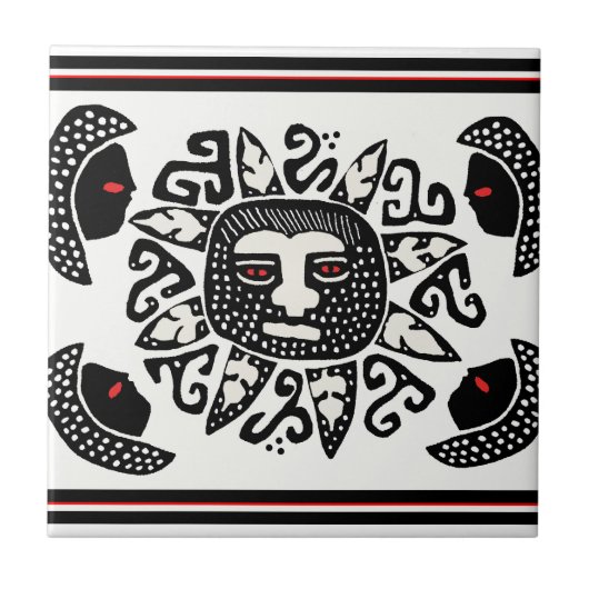 Tribal Indian Sun Spirit Tegeltje (Voorkant)