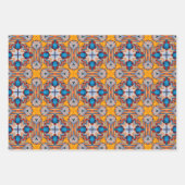 Tribal inheemse kunst in vet kleuren patroon set 1 inpakpapier vel (Voorkant)