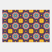 Tribal inheemse kunst in vet kleuren patroon set 2 inpakpapier vel (Voorkant 2)