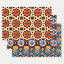 Tribal inheemse kunst in vet kleuren patroon set 2