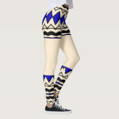 Tribal-Inspired Blue & Cream Leggings (Rechts)
