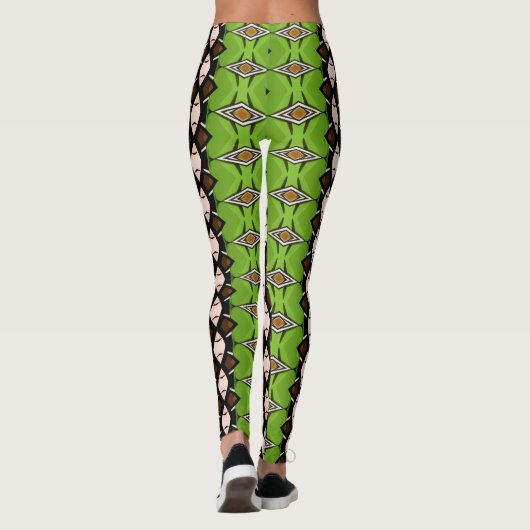 Tribal Inspired Green Patterned Leggings (Achterkant)