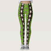 Tribal Inspired Green Patterned Leggings (Voorkant)