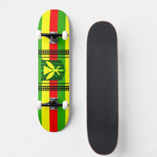 Tribal Kanaka Maoli Flag Persoonlijk Skateboard (Voorkant)