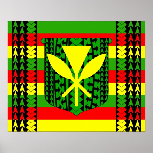 Tribal Kanaka Maoli Flag Poster (Voorkant)