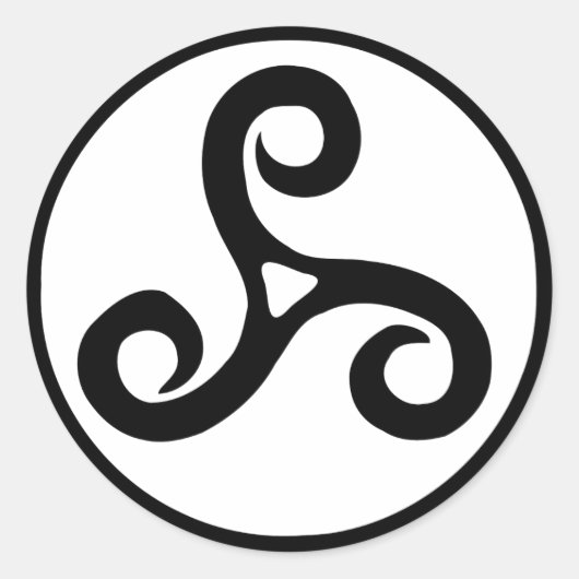 Tribal Keltische Spiraal Ronde Sticker (Voorkant)