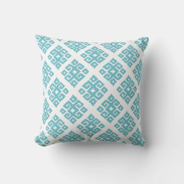 Tribal key patroonaqua white lumber pillow kussen