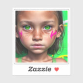 Tribal Kinder | Futuristische stoïcijnse meisje gr Sticker (Vel)