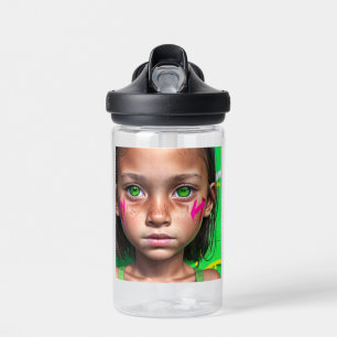 Tribal Kinder   Futuristische stoïcijnse meisje gr Waterfles