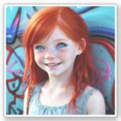 Tribal Kinder |  kleine roodharige meisje Sticker (Voorkant)