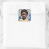 Tribal Kinder | Little Boy of Color Futuristisch Vierkante Sticker (Tas)