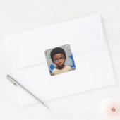 Tribal Kinder | Little Boy of Color Futuristisch Vierkante Sticker (Envelop)