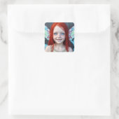 Tribal Kinder | Redhead Meisje met Fairy Wings Vierkante Sticker (Tas)