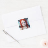 Tribal Kinder | Redhead Meisje met Fairy Wings Vierkante Sticker (Envelop)