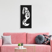 Tribal Kitsune Fox met Spirit Lantern Canvas Afdruk (Insitu (Woonkamer))