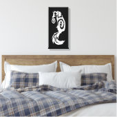 Tribal Kitsune Fox met Spirit Lantern Canvas Afdruk (Insitu (Slaapkamer))