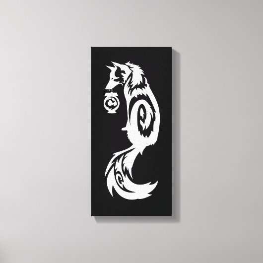 Tribal Kitsune Fox met Spirit Lantern Canvas Afdruk (Voorkant)