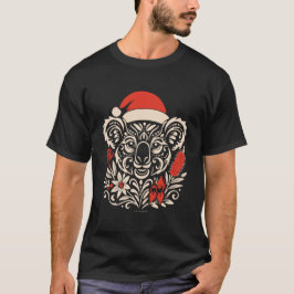 Tribal Koala Christmas – Tattoo-Inspired T-shirt
