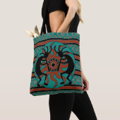 Tribal Kokopelli Zuidwest Turquoise Tote Bag (Dichtbij)