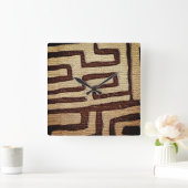 Tribal Kuba Cloth Print Square Wall klok (Huis)