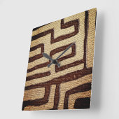 Tribal Kuba Cloth Print Square Wall klok (Hoek)