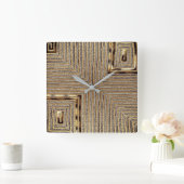 Tribal Kuba Cloth Print Square Wall klok (Huis)