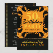 Tribal Lace Batik 50ste verjaardag uitnodigingen (Voorkant / Achterkant)