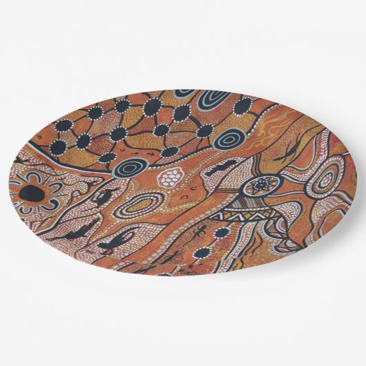 Tribal Land Aarde Papier Borden 9" Papieren Bordje (Gekanteld)