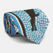 Tribal Land Blauw Aboriginal Stropdas (Opgerold)