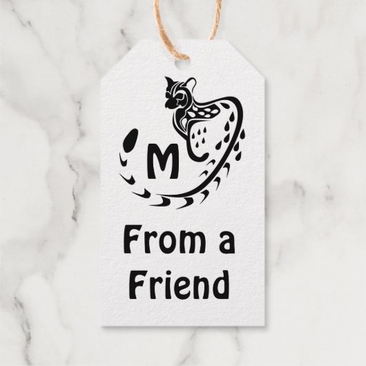 Tribal Large Spotted Genet Monogram Cadeaulabels (Achterkant)