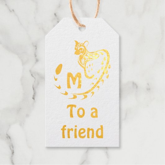 Tribal Large Spotted Genet Monogram Cadeaulabels (Voorkant)