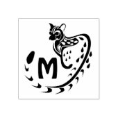 Tribal Large Spotted Genet Monogram Rubberstempel (Afrduk)