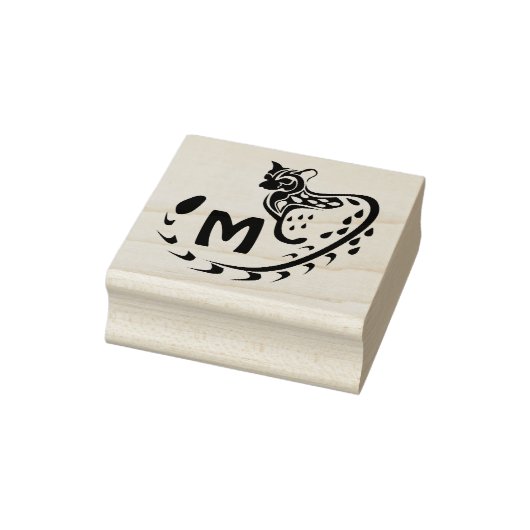 Tribal Large Spotted Genet Monogram Rubberstempel (Stempel)