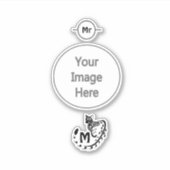 Tribal Large Spotted Genet Monogram Sticker (Voorkant)
