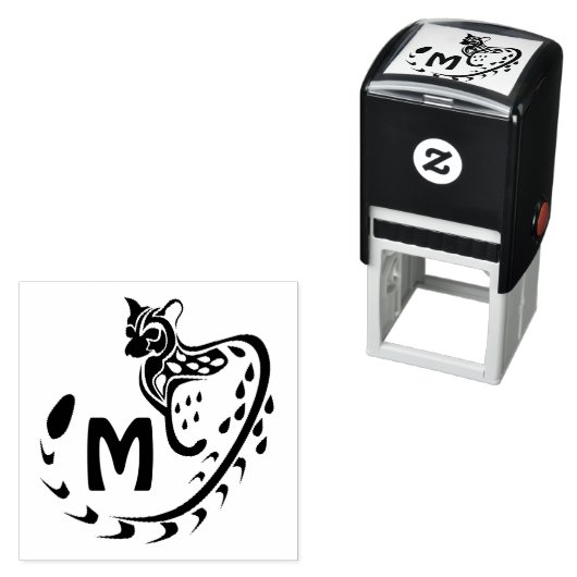 Tribal Large Spotted Genet Monogram Zelfinktende Stempel (In situ)