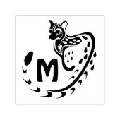 Tribal Large Spotted Genet Monogram Zelfinktende Stempel (Design)