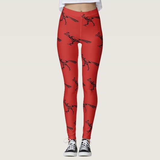 Tribal Leggings van het Patroon Roadrunner (Voorkant)