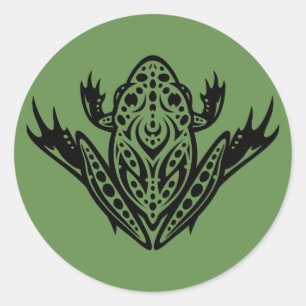 Tribal Leopard Frog Ronde Sticker