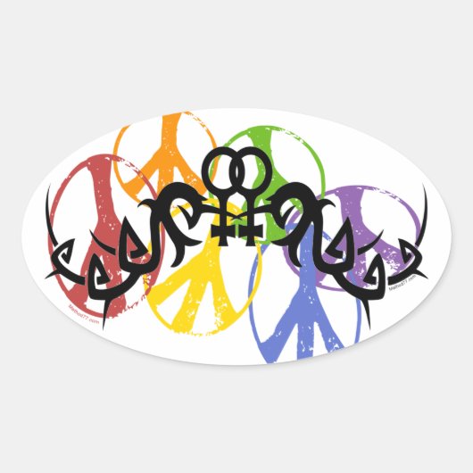 Tribal Lesbische Vredessymbolen Stickers (Voorkant)