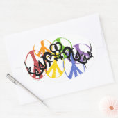 Tribal Lesbische Vredessymbolen Stickers (Envelop)