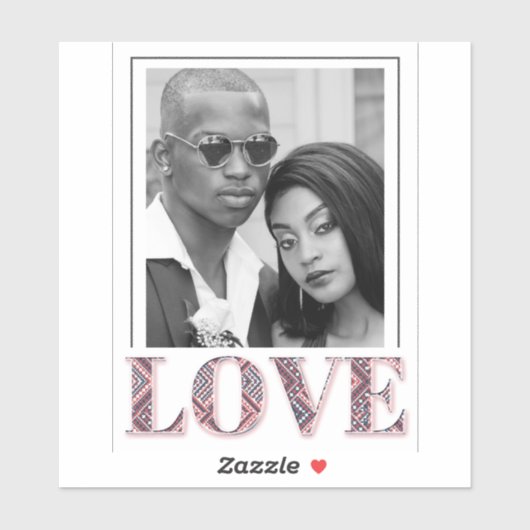 Tribal Liefde Typografie  Foto Sticker (Vel)