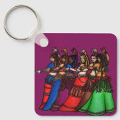 Tribal Line Belly Dancers Sleutelhanger (Voorkant)