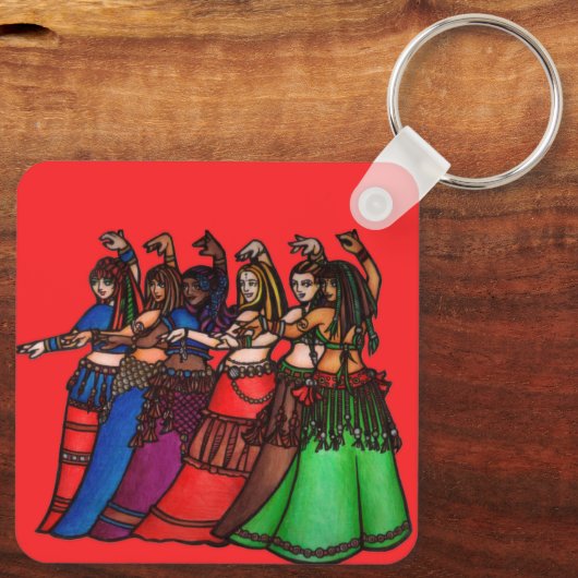 Tribal Line Belly Dancers Sleutelhanger (Achterkant)
