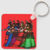 Tribal Line Belly Dancers Sleutelhanger (Achterkant)