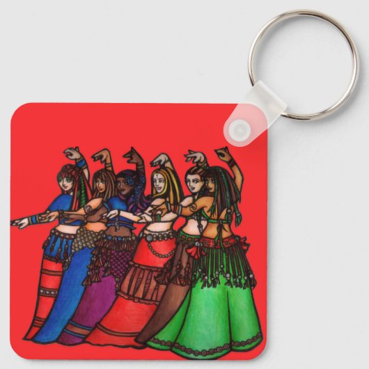 Tribal Line Belly Dancers Sleutelhanger (Achterkant)